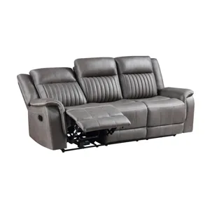 Enzo Sofa W/Dual Recliner Gray
