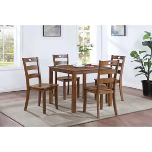Salem 5 PC Dining Set, Table & 4 Chairs Tobacco