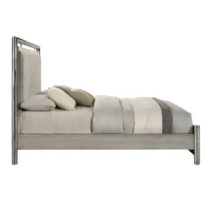 Lennox Headboard, Footboard & Slat Kit-Gray - Queen