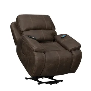 Brookings Power Lift Recliner W Heat & Massage-Brown