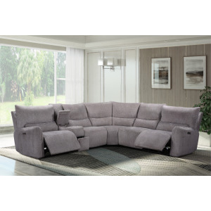 Remsen RAF Loveseat W/One Power Headrest & Footrest-Latte