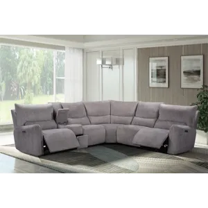 Remsen RAF Loveseat W/One Power Headrest & Footrest-Latte
