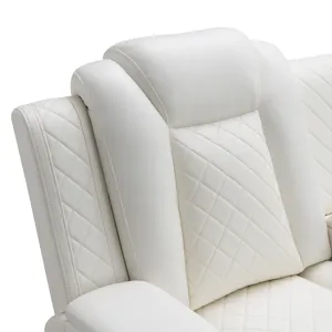 Orion II Console Loveseat W Power Footrest & Headrest-White