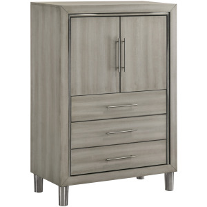 Lennox Door Chest With LED Light-Gray