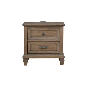 Mariana Nightstand W/USB-Vintage Mocha