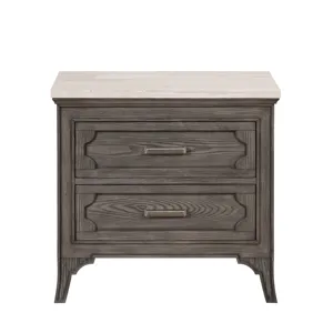 Lisbon Marble Top Nightstand-Gray