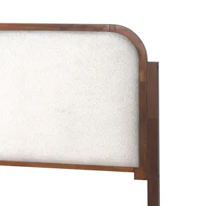Hawthorne White Upholstered Platform Headboard-Waln - Queen