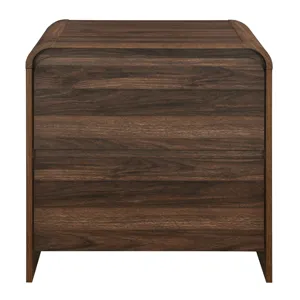 Mara Two Drawer End Table Bedside Table-Walnut