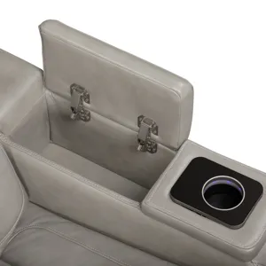 Breckenridge II Console Loveseat W Power Footrest & Headrest-Lt Gray