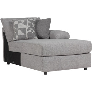Remi Sectional Upholstery Remi RAF Chaise W/2 Accent Pillows-Light Gray