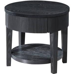 Tate Occasional Tate Round One Drawer End Table-Black