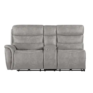 Kamari LAF Console Loveseat W/Dual Power Headrest & Footrest-Gray