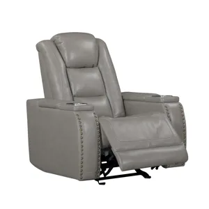 Breckenridge II Glider Recliner W Power Footrest & Headrest-Lt Gray