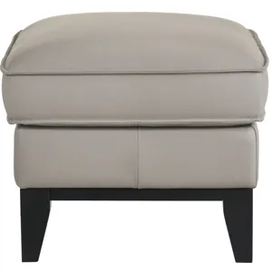 Aaron Leather Ottoman-Mist Gray