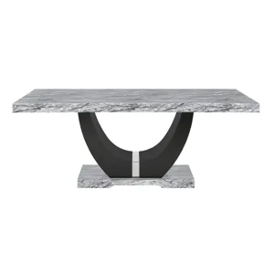 Lyra Dining Table Top And Base Bottom-Faux Gray Marble