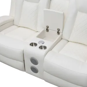 Orion II Console Loveseat W Power Footrest & Headrest-White