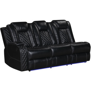 Orion II LAF Sofa W/Dual Recliner-Black