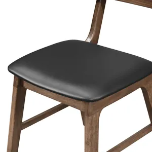 Thea Wood Back Side Chair W/Black Seat(2 Per Carton-Walnut