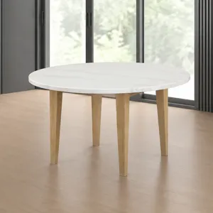 Essence 54" Round Dining Table W/Marble Top-Natural