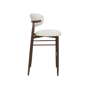 Royce Bar Chair W/Walnut Metal Frame Beige(2 Per Carton)
