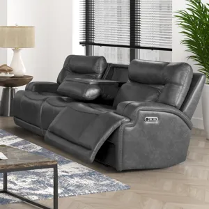 Titan Sofa W/Power Headrest & Footrest-Gray
