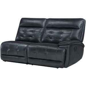 Warner RAF Loveseat W/1 Recliner-Black