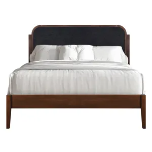 Hawthorne Charcoal Upholstered Platform Headboard-W - Queen