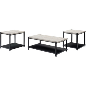 Linea Occasional Linea 3 PC Occasional Set 1 Coffee & 2 End Tables-Lt Gray F