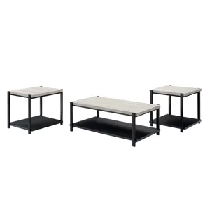 Linea 3 PC Occasional Set 1 Coffee & 2 End Tables-Lt Gray F