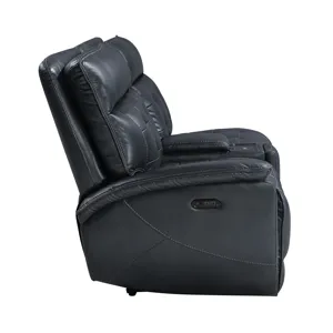 Warner LAF Console Loveseat W 2 Power Footrest And Headrest-Black