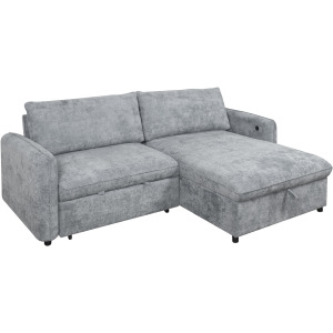 Finn Upholstery Finn Storage Chaise-Gray