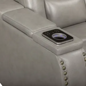 Breckenridge II Console Loveseat W Power Footrest & Headrest-Lt Gray