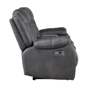 Morello Console Loveseat W/Power Footrest-Gray