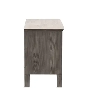 Lisbon Marble Top Nightstand-Gray