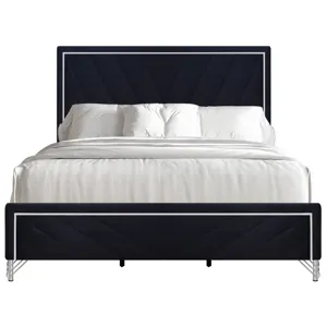 Ava Headboard, Footboard & Slat Kit-Ebony - California King