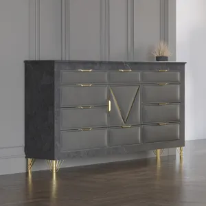 Symmetry 10 Drawer Dresser-Charcoal