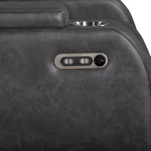 Chester Reclining Console Loveseat W/Power Headrest & Footrest-Gray