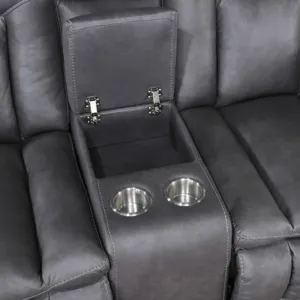 Morello Console Loveseat W/Power Footrest-Gray