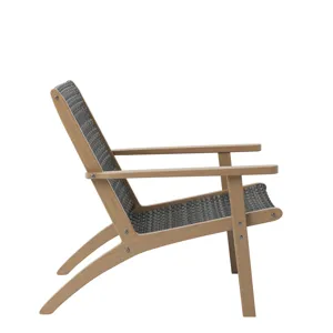 Radius Patio Wood And Gray Wicker Side Chair(2 Per Carton)