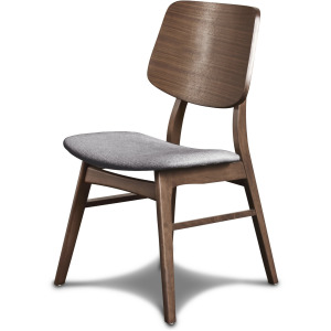 Oscar Chair With Dk Gray Cushion-Walnut