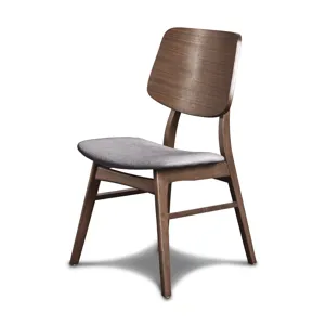 Oscar Chair With Dk Gray Cushion-Walnut