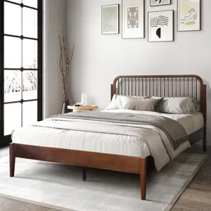 Soma Solid Wood Spindle Headboard-Walnut - Queen