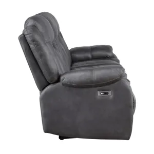 Morello Sofa W/Power Footrest Gray