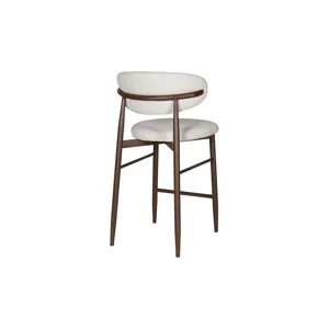Royce Counter Chair W/Walnut Metal Frame-Beige(2 Per Carton)