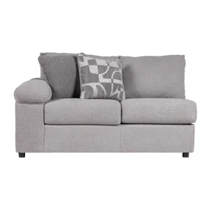 Remi LAF Loveseat W 2 Accent Pillows-Light Gray