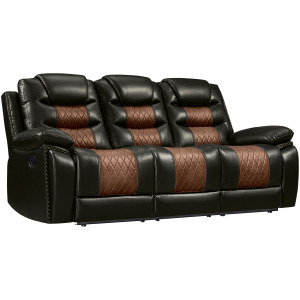 Nikko Motion-Brown Nikko Sofa W/Dual Recliner-Brown