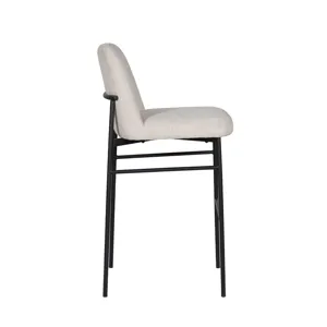 Erik Bar Chair W Black Metal Frame Beige(2 Per Carton)
