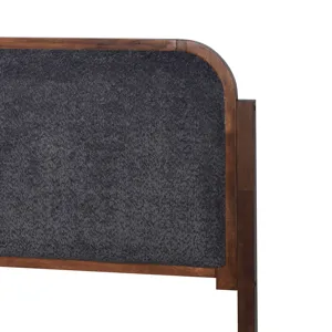 Hawthorne Charcoal Upholstered Platform Headboard-W - Queen