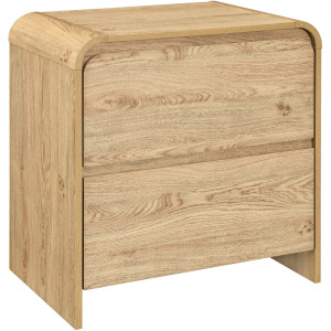Mara Two Drawer End Table Bedside Table-Natural