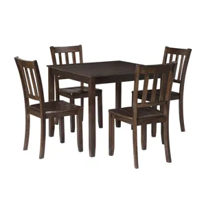 Stellan 5 PC Dining Set, Table & 4 Chairs-Black Cherry